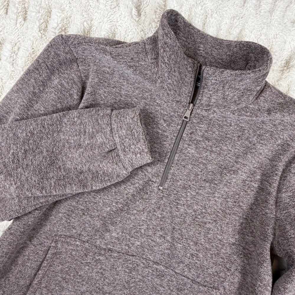 Beyond Yoga Quarter Zip Pullover Mauve Brown Fleece Mock Neck FP7818 Large